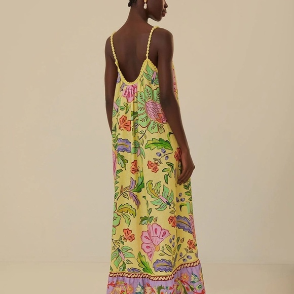 FARM Rio | Floral Insects Maxi Dress | OVERSIZE Size XS - Picture 2 of 11